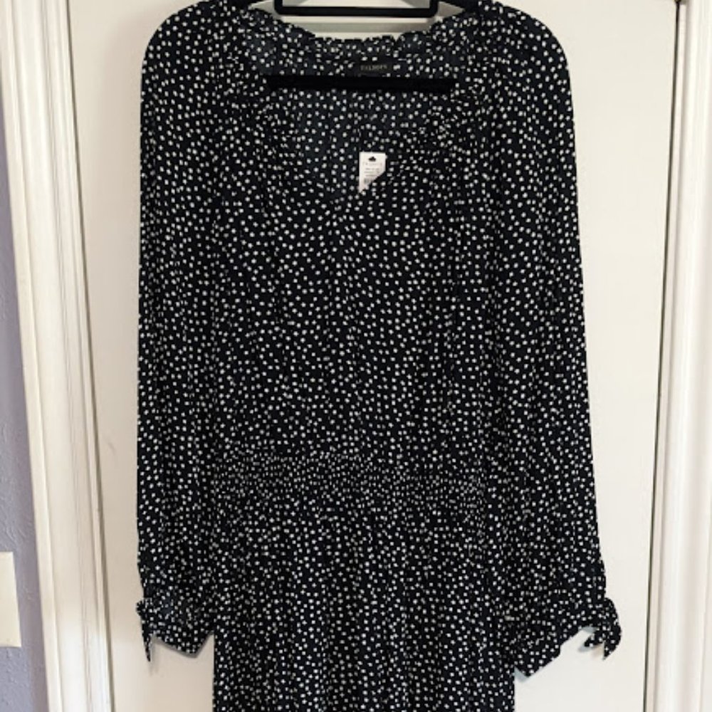 Split Neck Soft Dress - Confetti Squares - Talbots NWT